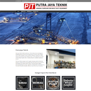 Jasa Pembuatan Website Putra Jaya Teknik Supplier Spare Part Alat Berat Jakarta
